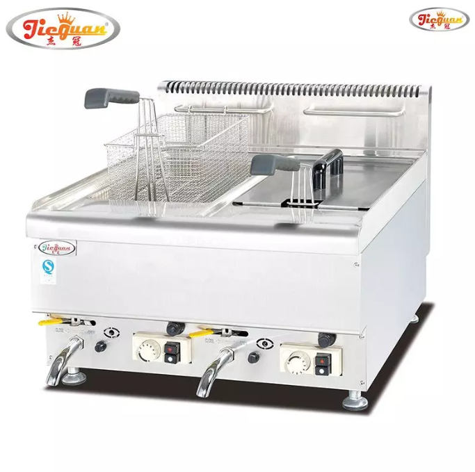 Freidora a gas de 14L con 2 dep&oacute;sitos 