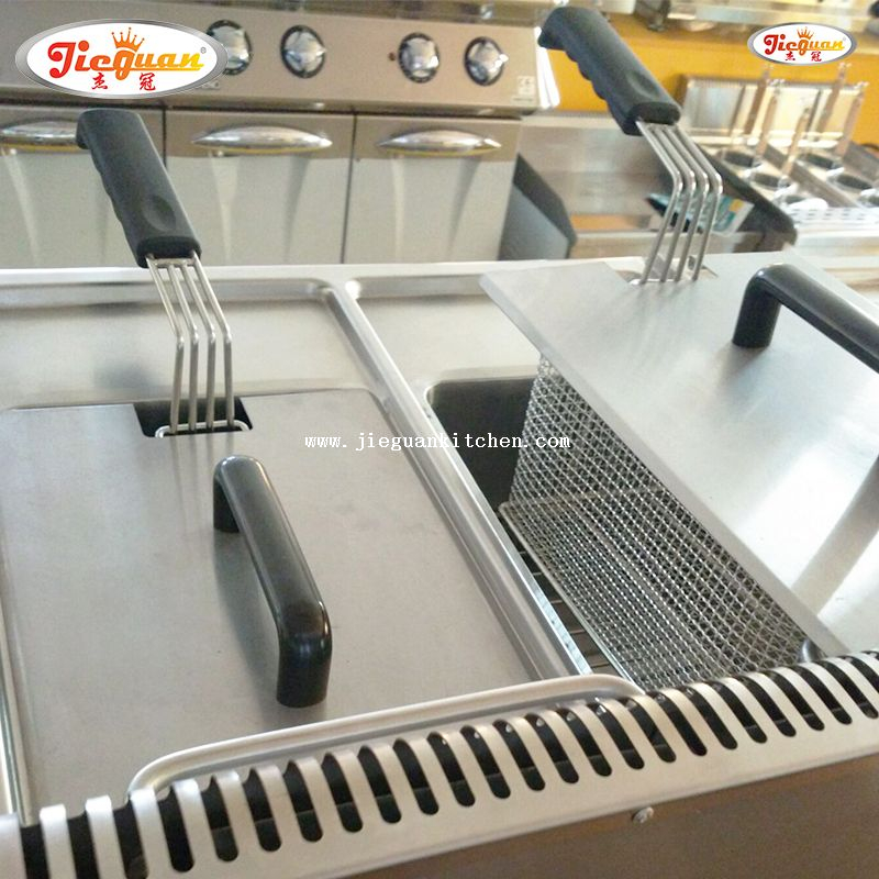 Freidora a gas de 14L con 2 depósitos 