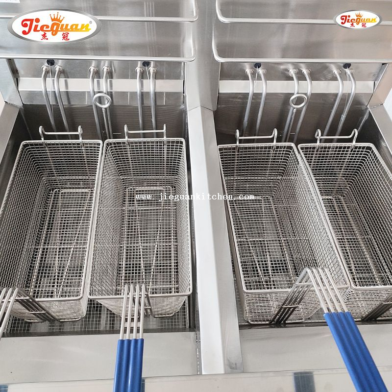 Freidora eléctrica 2 tanques 28L con temporizador 