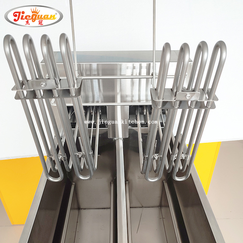 Freidora digital vertical de 2 tanques con 2 cestas