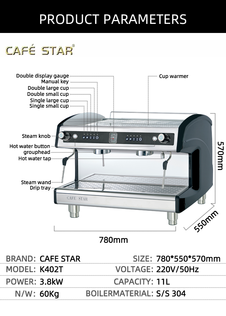 Cafetera espresso, cafeteras profesionales semiautomáticas para espresso