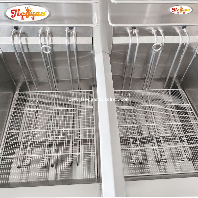 Freidora eléctrica 2 tanques 28L con temporizador 