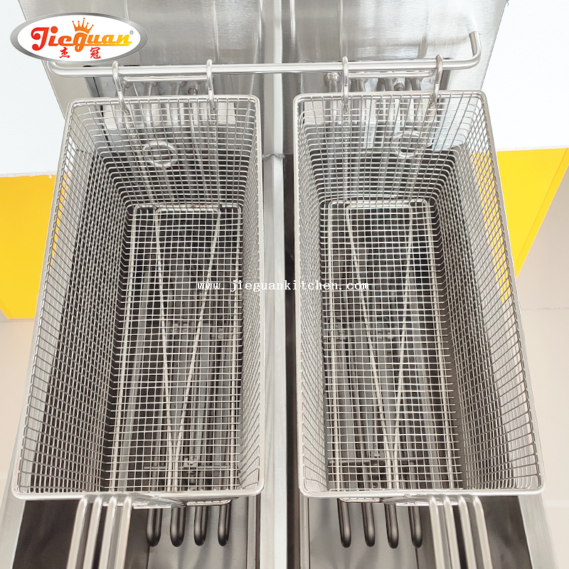 Freidora digital vertical de 2 tanques con 2 cestas