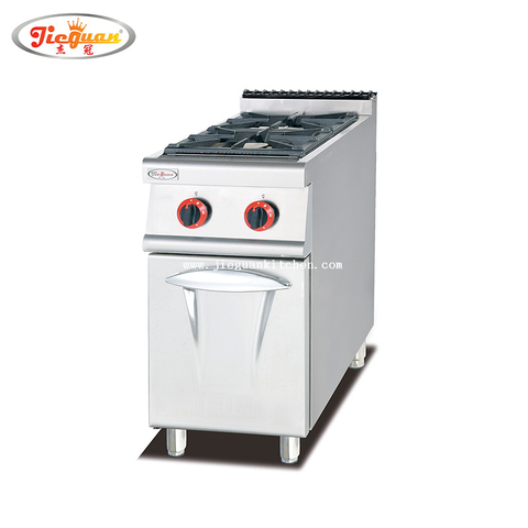 Cocina de gas independiente con 2 quemadores y gabinete