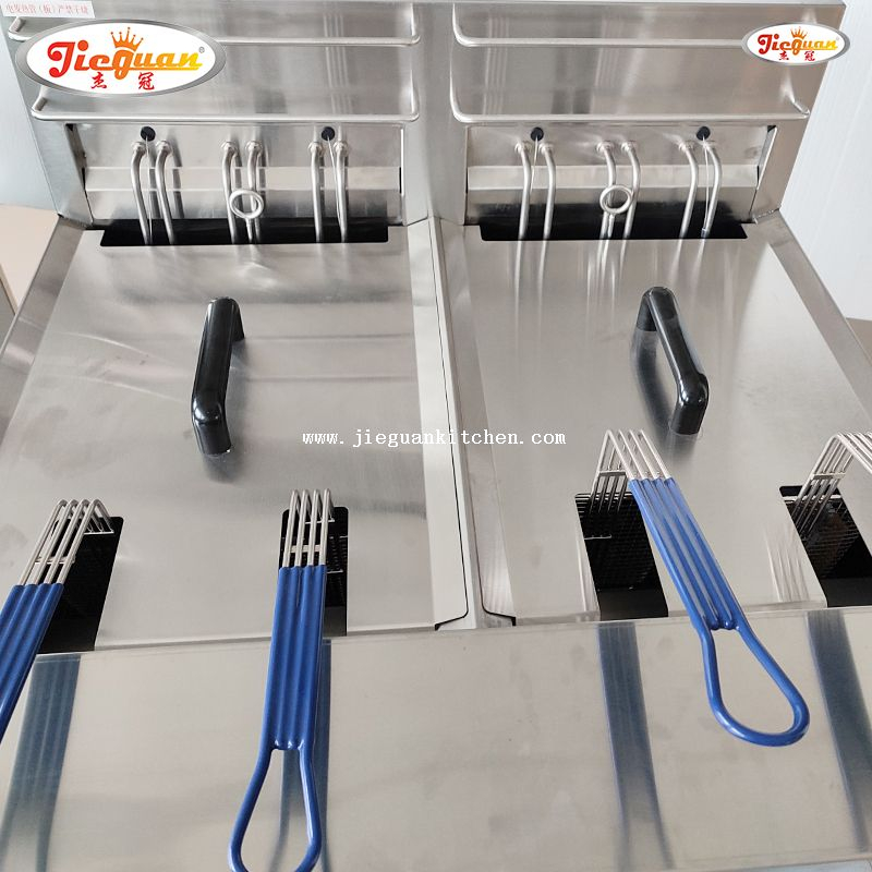 Freidora eléctrica 2 tanques 28L con temporizador 